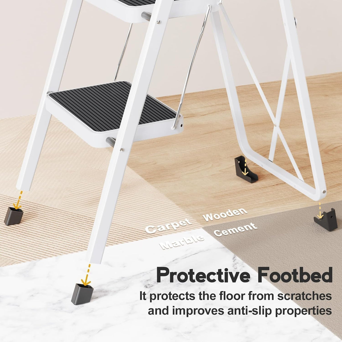 4 Step Folding Step Stool with Handle Y84987