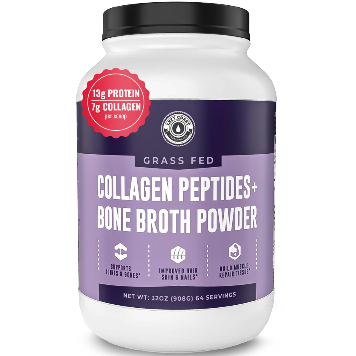 Collagen Bone Broth Powder, Unflavored, 2lb C817889