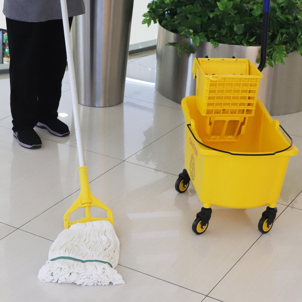 Commercial Mop Bucket with Side Press Wringer on Wheels T214980