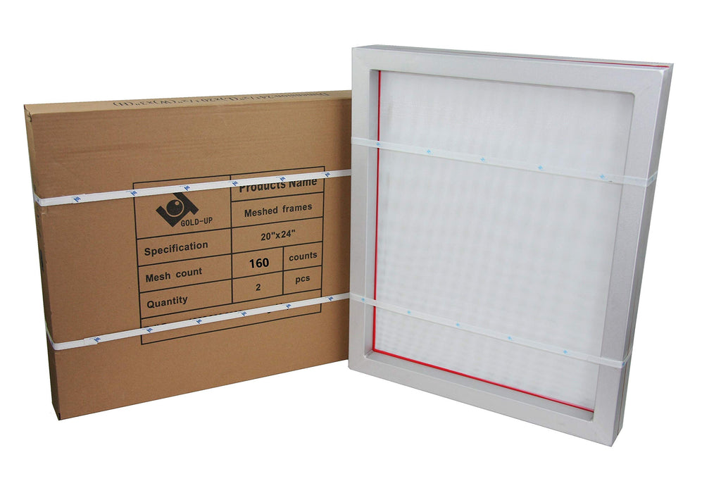 20 x 24 Inch Pre-Stretched Aluminum Silk Screen Printing Frames with 160 White Mesh 2 Pack M268