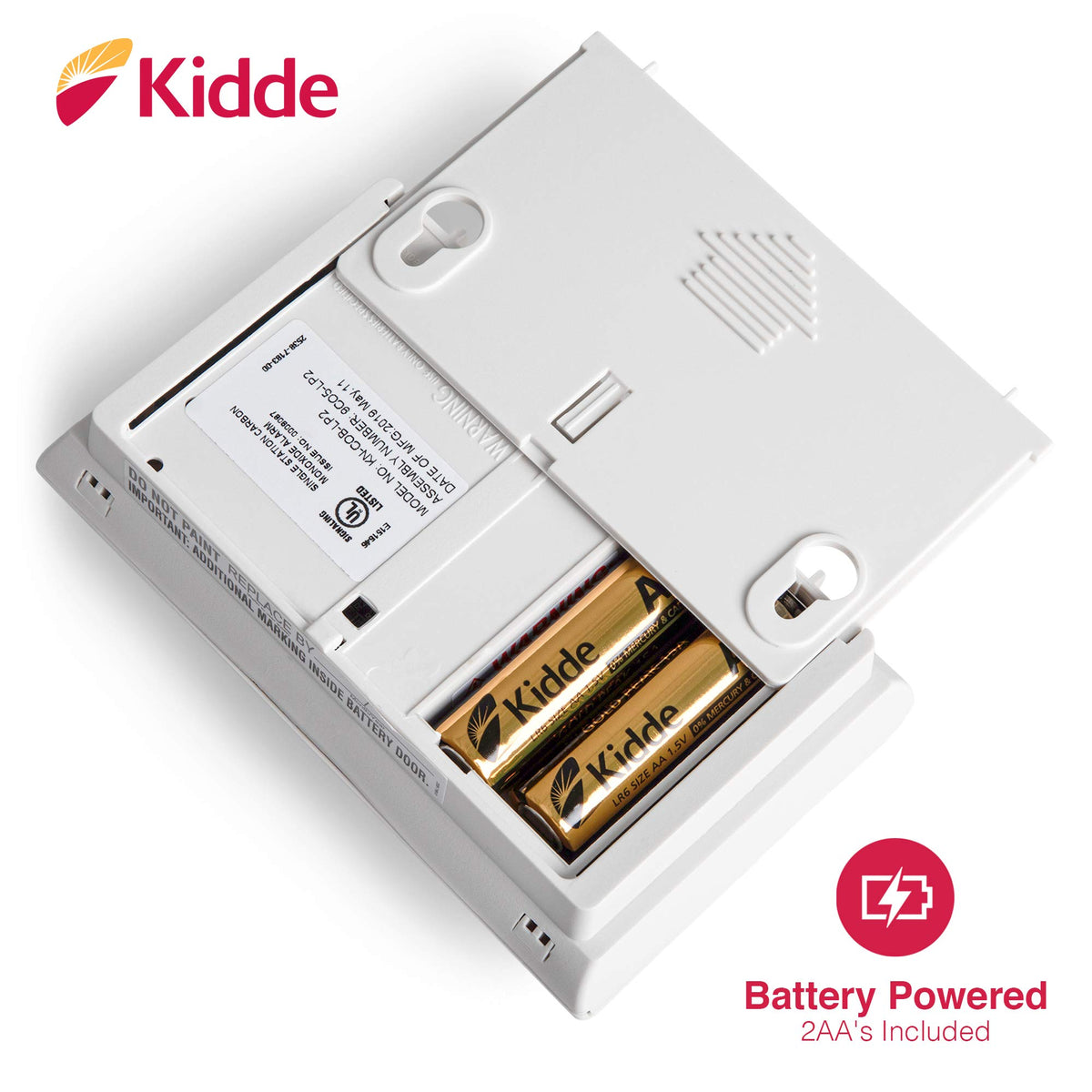 Carbon Monoxide Detector, AA Battery Powered, 85 dB Alarm F901