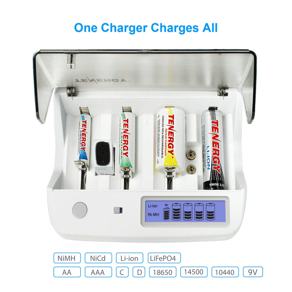 Rechargeable C Batteries and Universal Battery Charger K987711