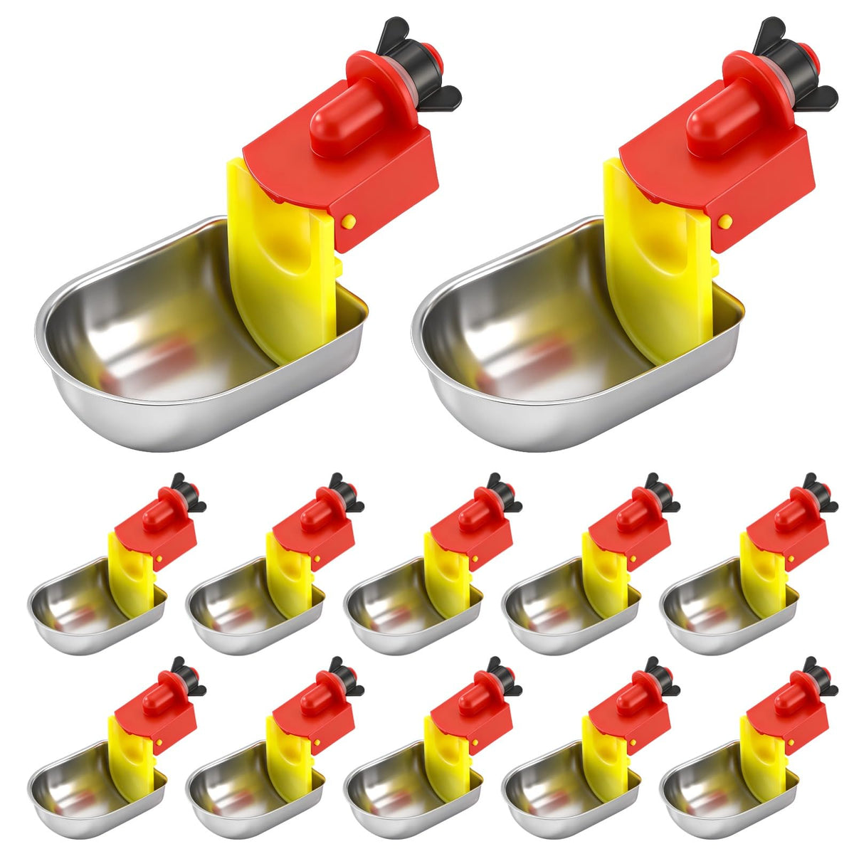 12 Pcs Stainless Self-Filling Chicken Water Cups V892