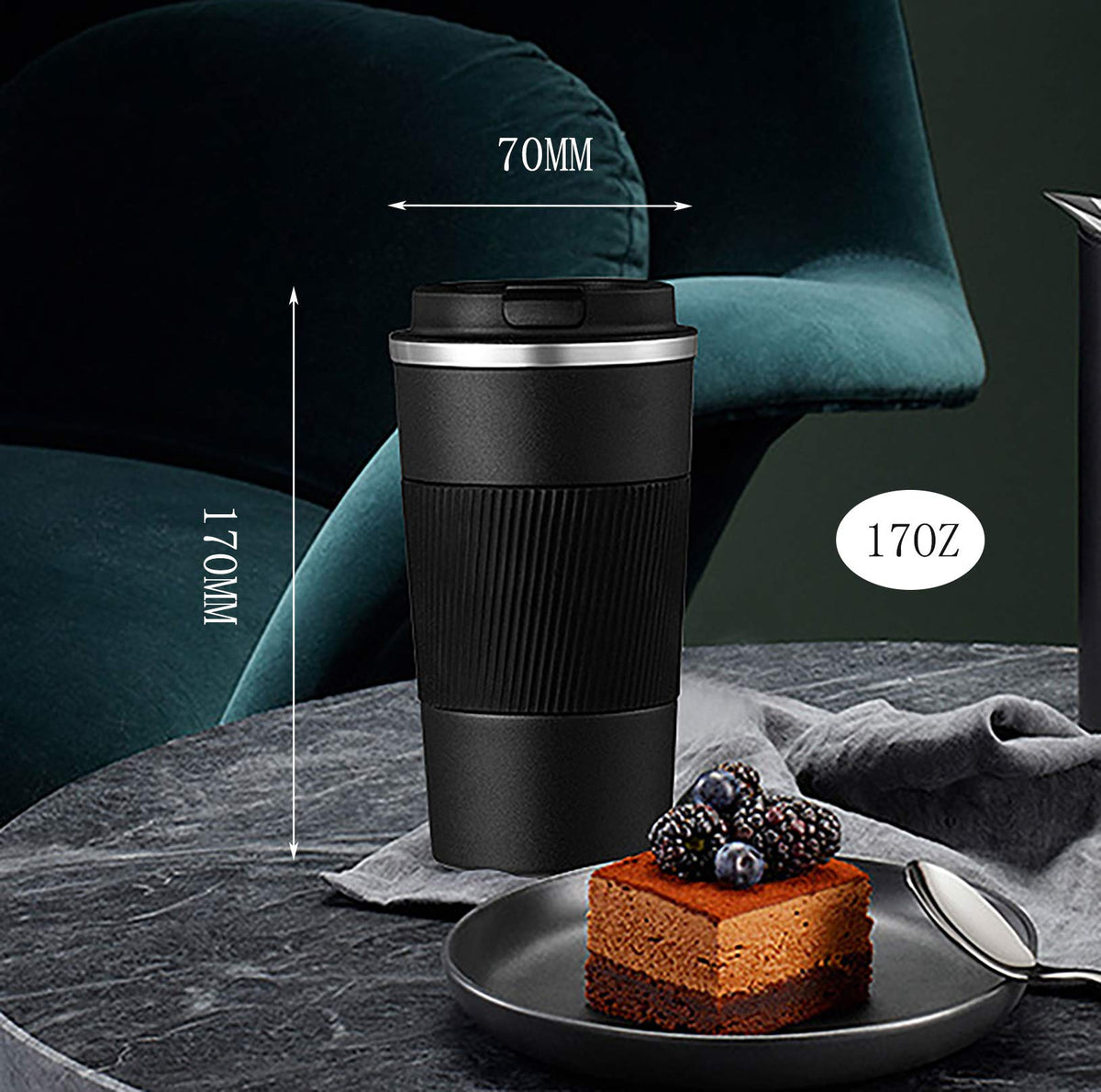 17oz Stainless Steel Vacuum Insulated Travel Mug F18530