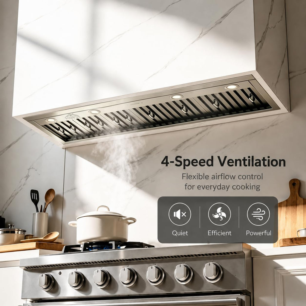 48 inch Stainless Steel Built-in Range Hood with Liner and Baffle Filter B79413