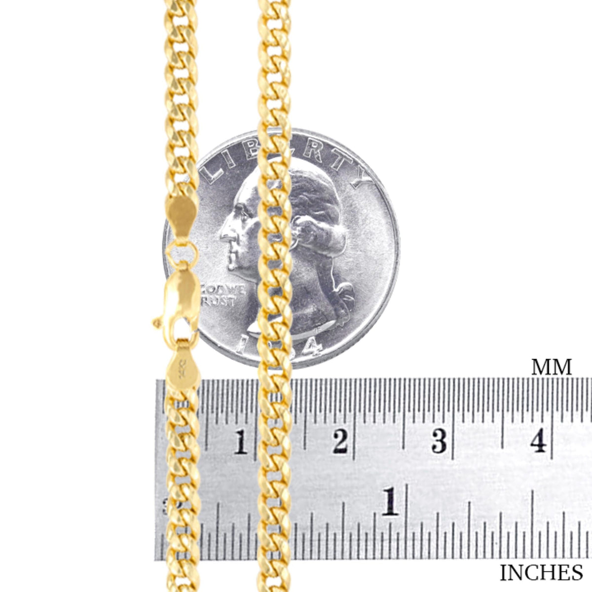14k Yellow Gold Cuban Link Chain Necklace U889