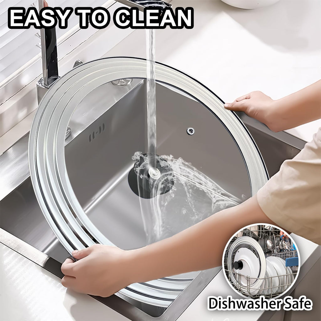 13 Inch Stainless Steel and Tempered Glass Pan Lid S38687