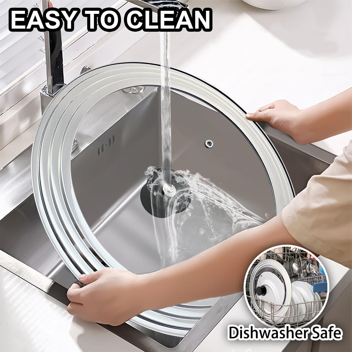 13 Inch Stainless Steel and Tempered Glass Pan Lid S38687