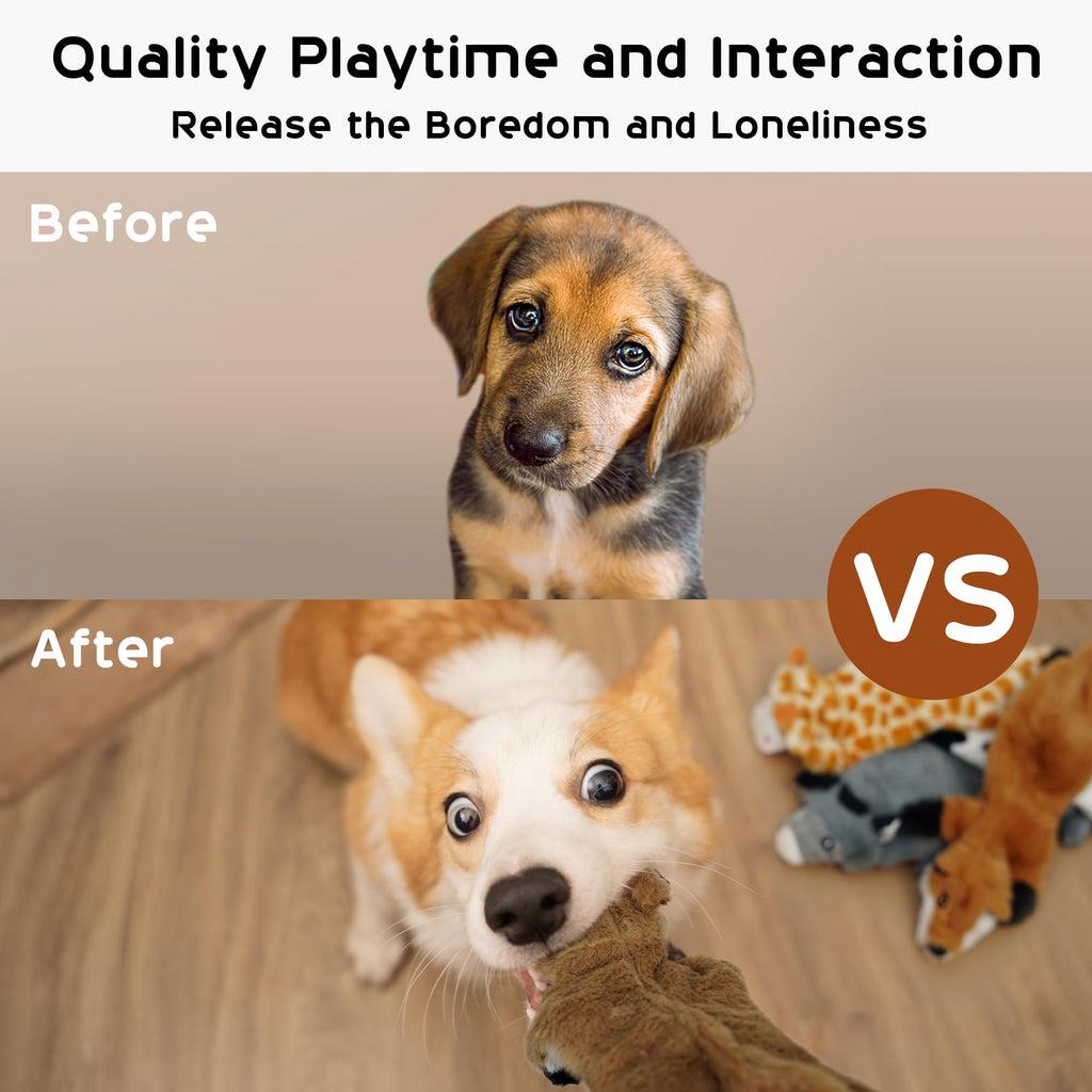 5 PCS Crinkle Plush Dog Squeaky Toys F8672