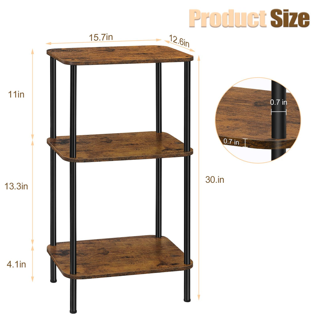 3 Tier Rustic Brown End Table Z82674