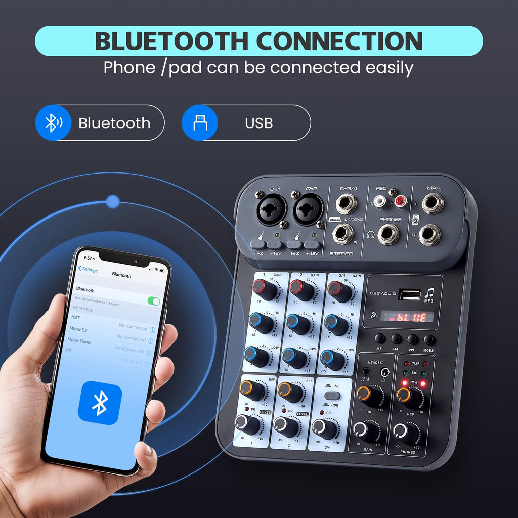 4 Channel DJ Audio Mixer with XLR 1/4" Interface O85266