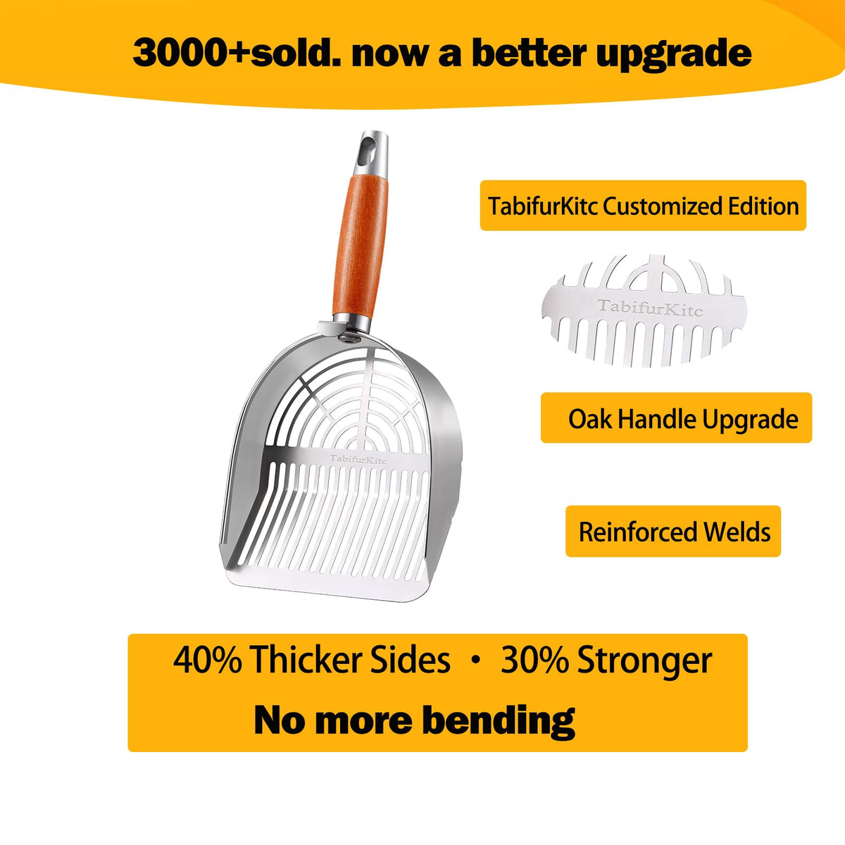 304 Stainless Steel Cat Litter Scoop with Holder Stand Q90373