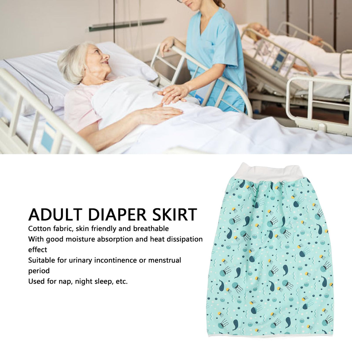 Wearable Incontinence Bed Pads Cotton Cloth Reusable XL K135521