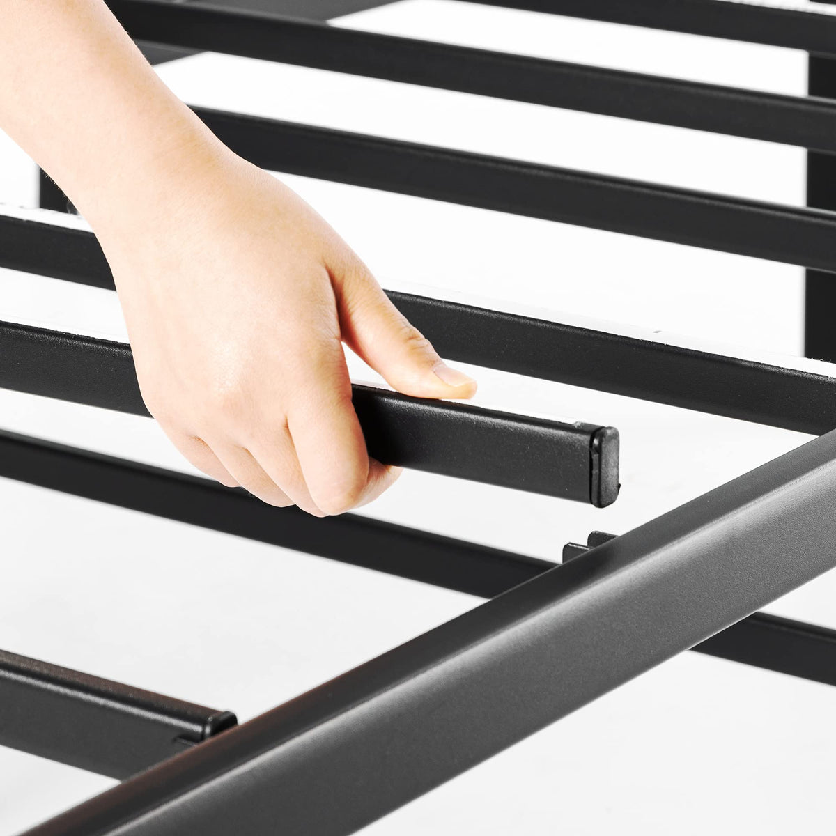 18 Inch Black Metal Platform Bed Frame G774