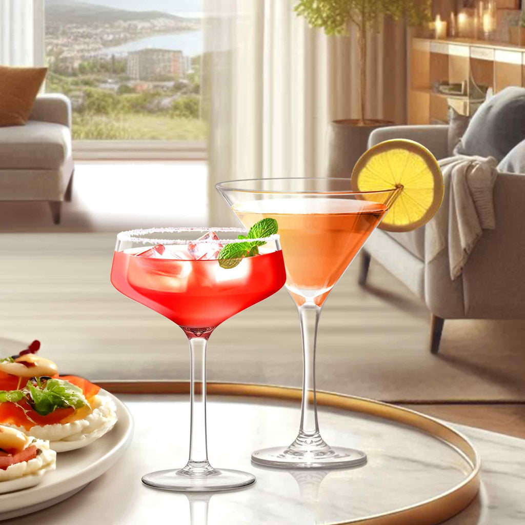 10-Ounce Plastic Martini Glasses Set of 6, Reusable, BPA-Free, Shatter-Proof, Dishwasher-Safe R21550