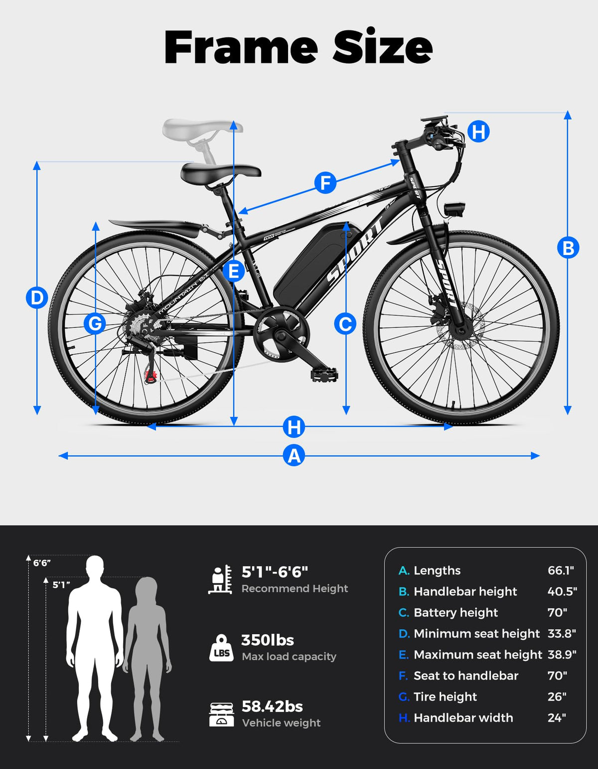 7-Speed 26" Tire Electric Bike N471