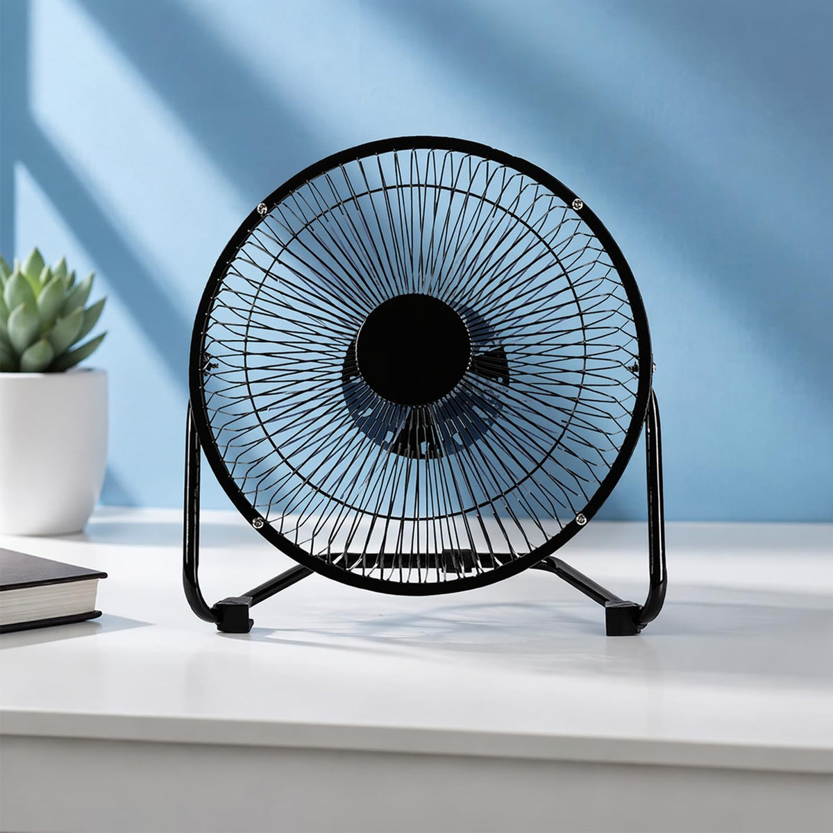 9 Inch 3 Speed Black Metal Floor Fan R200