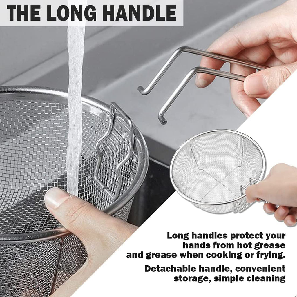 Stainless Steel Deep Fry Basket with Detachable Handle W63235