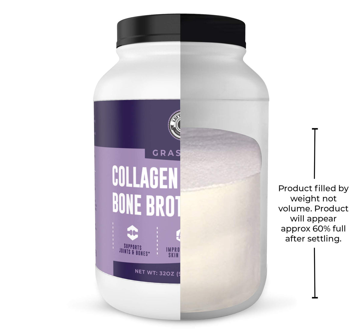 Collagen Bone Broth Powder, Unflavored, 2lb C817889