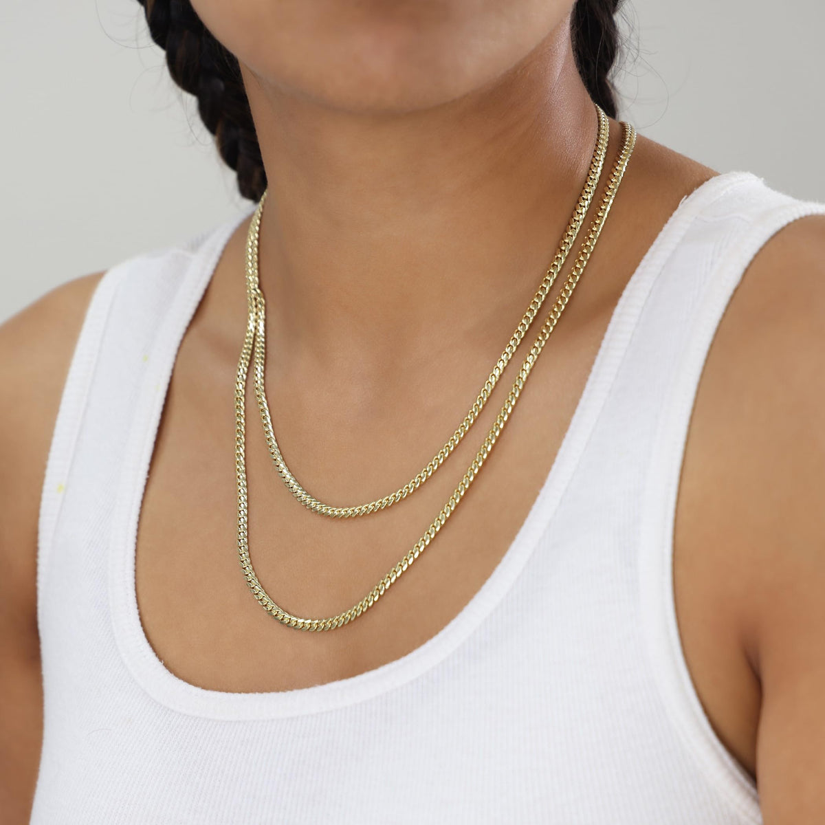 14k Yellow Gold Cuban Link Chain Necklace U889