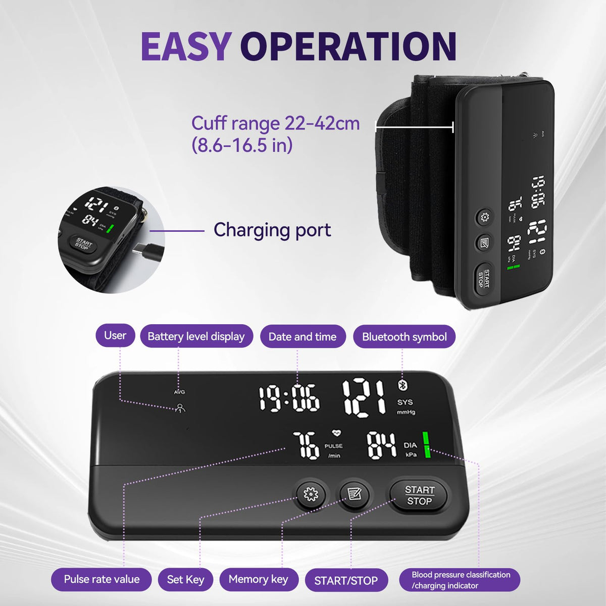 Wireless Upper Arm Blood Pressure Monitor Y887715