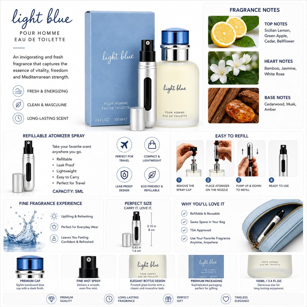 Light Blue 4.2 oz Eau De Toilette Spray E538821