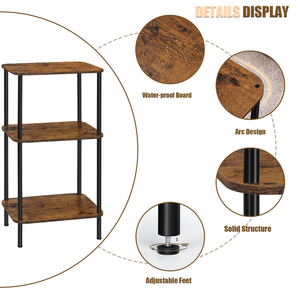 3 Tier Rustic Brown End Table Z82674