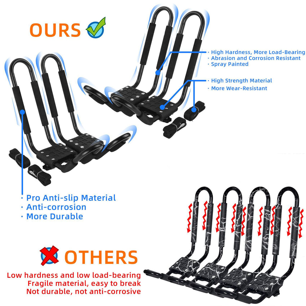2 Pairs J-Bar Kayak Roof Rack Set of 4 Z3479