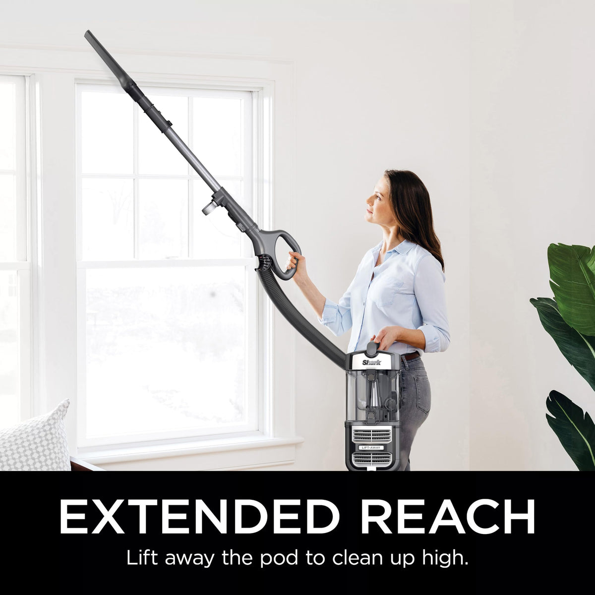 Upright Vacuum with HEPA Filter, LED Headlights, Swivel Steering, Gray V35399