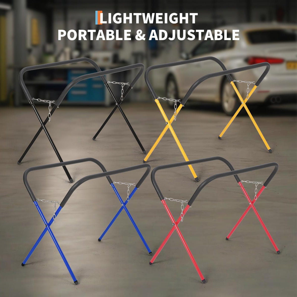 Heavy Duty Folding Work Stand 500 lbs Capacity Yellow K632285