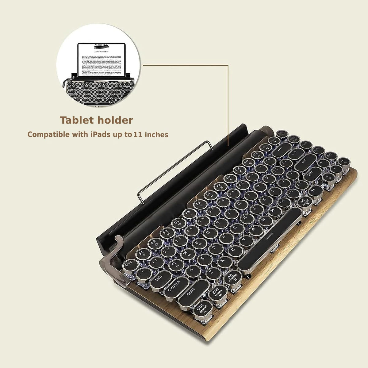 Retro Mechanical Keyboard LED Backlight 83 Keys Bluetooth 5.0 R952187