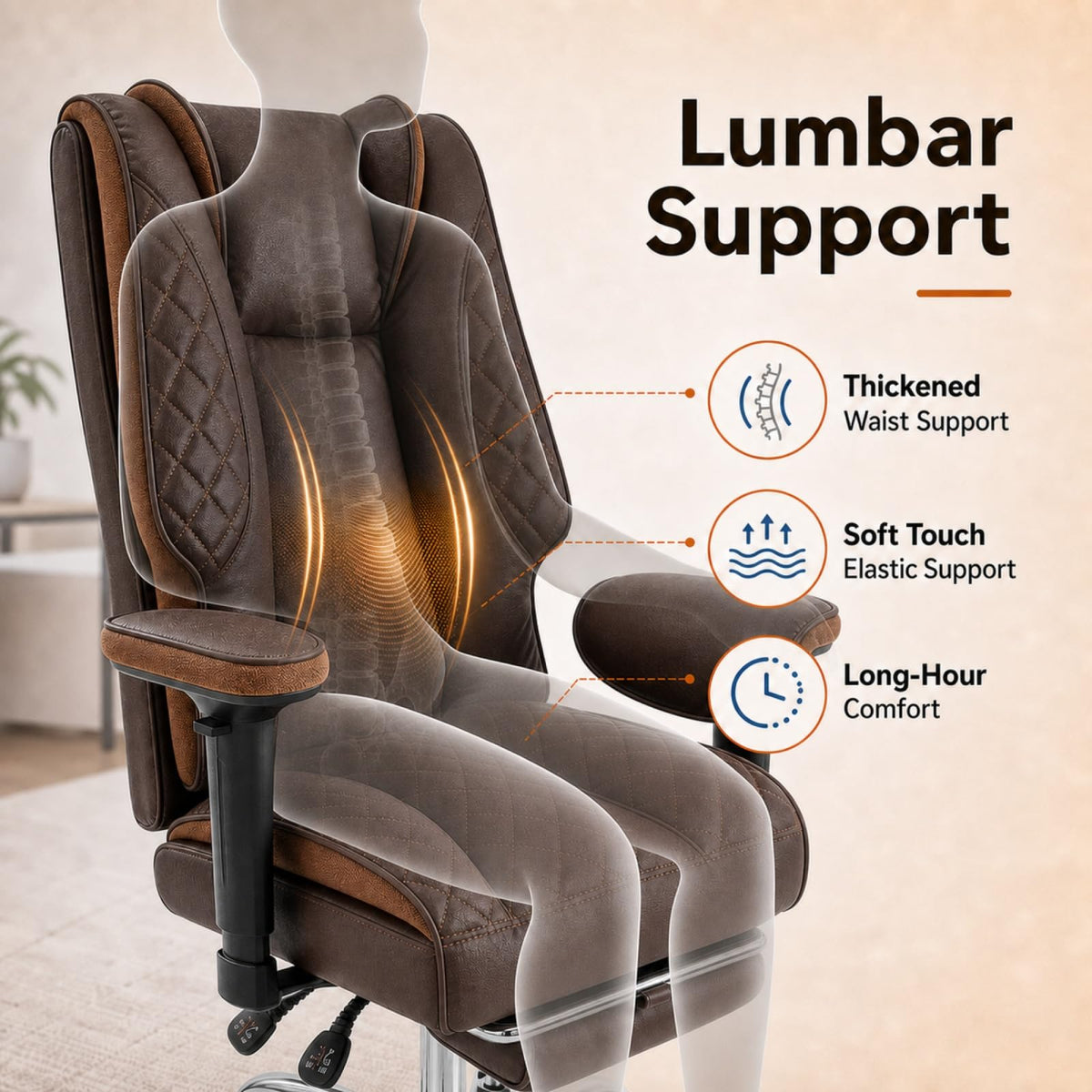Big and Tall High Back Executive Office Chair with Foot Rest W815174