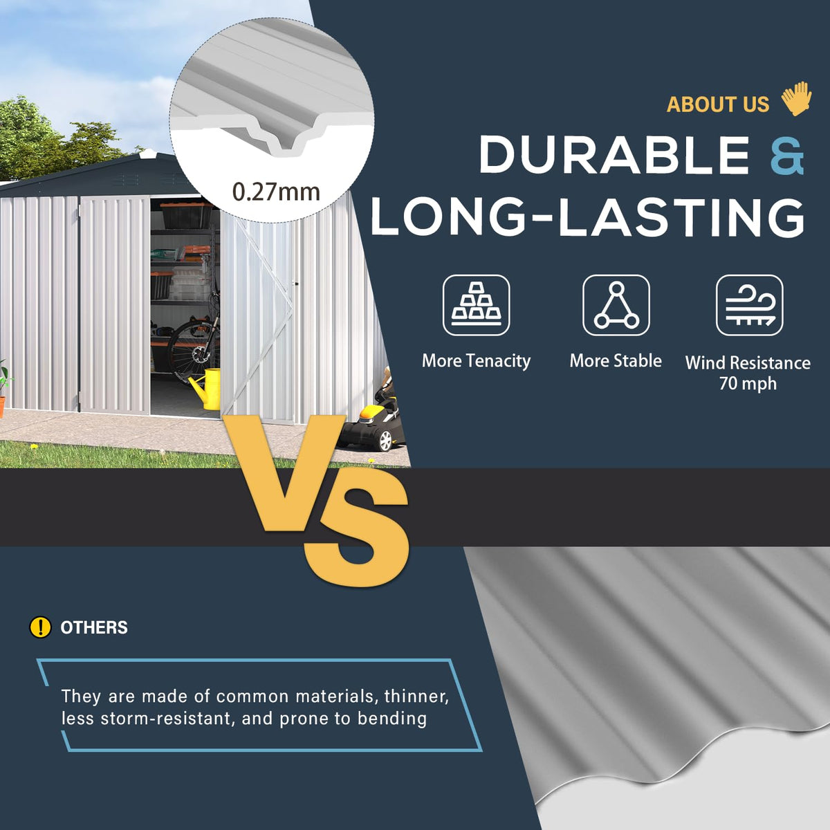 10x14 White Metal Outdoor Storage Shed L5539