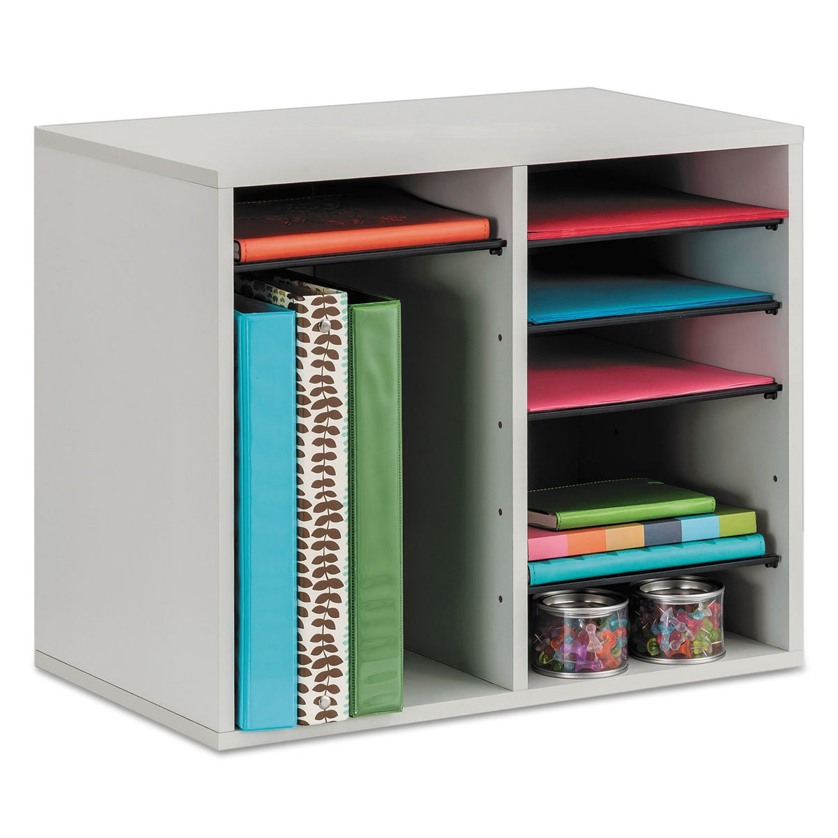 12 Compartment Wood Literature Organizer Q941562