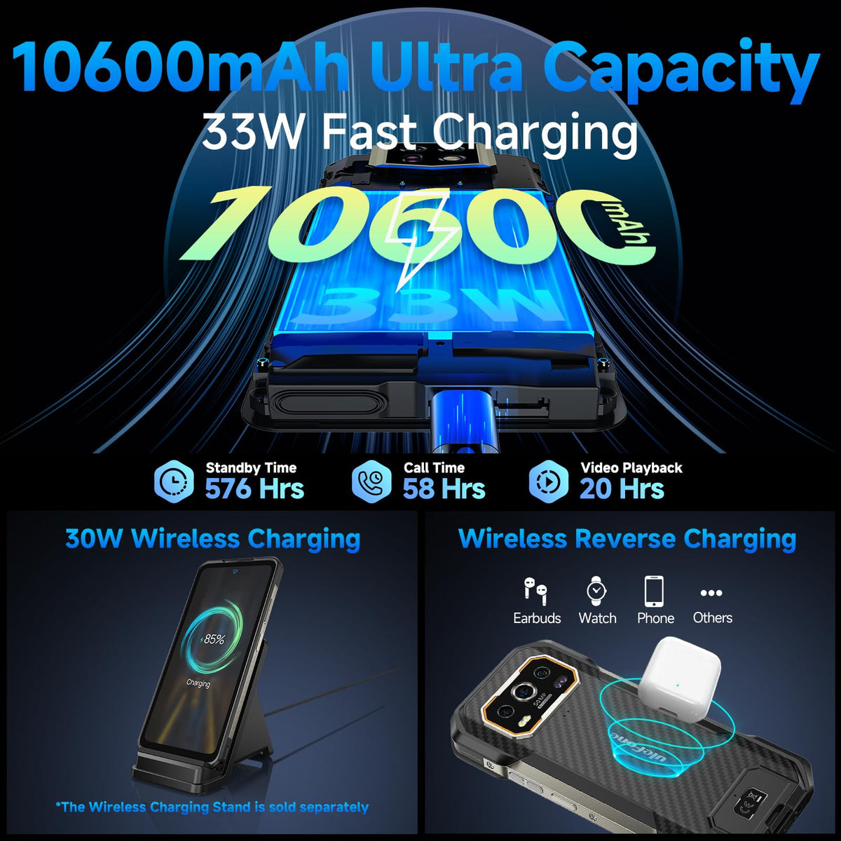 Rugged Smartphone Unlocked 64MP Night Vision 50MP Ultra-Wide Camera X774