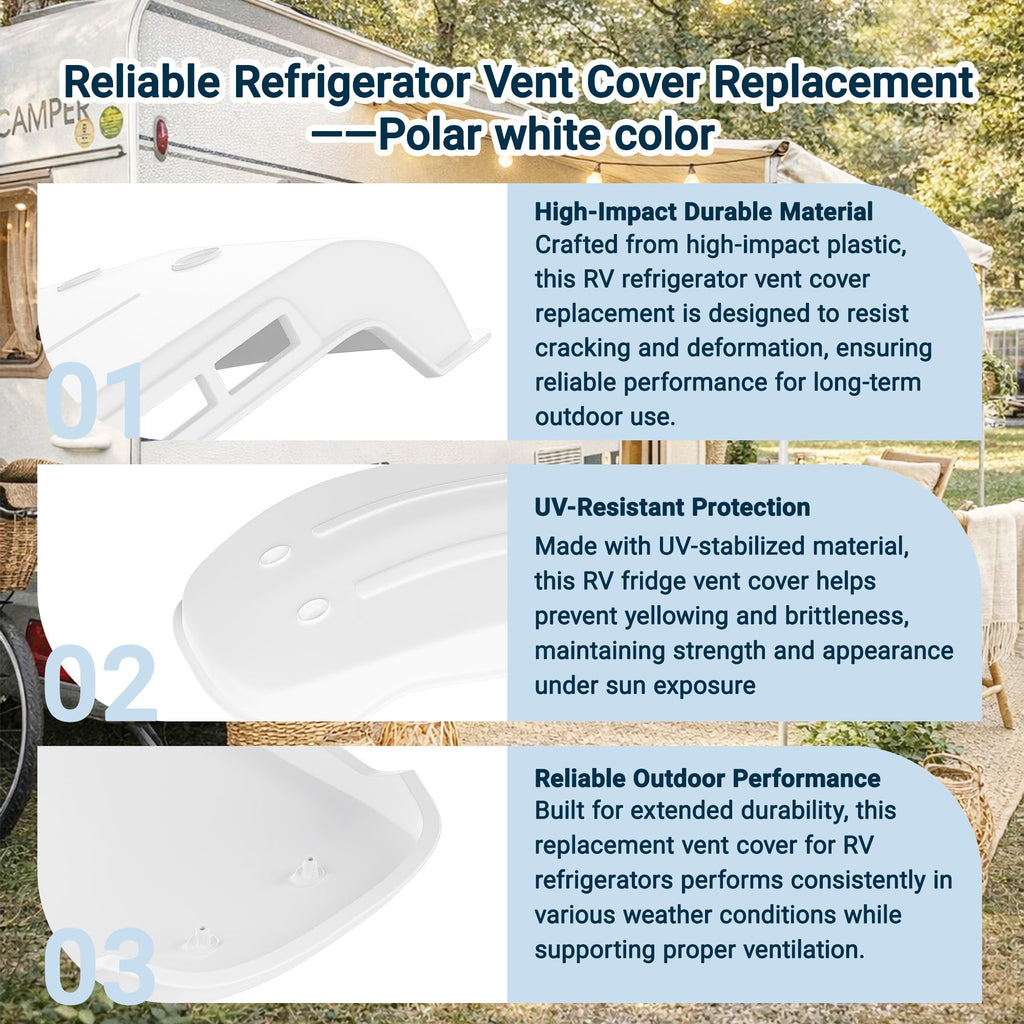 White RV Refrigerator Vent Cover Replacement N877743