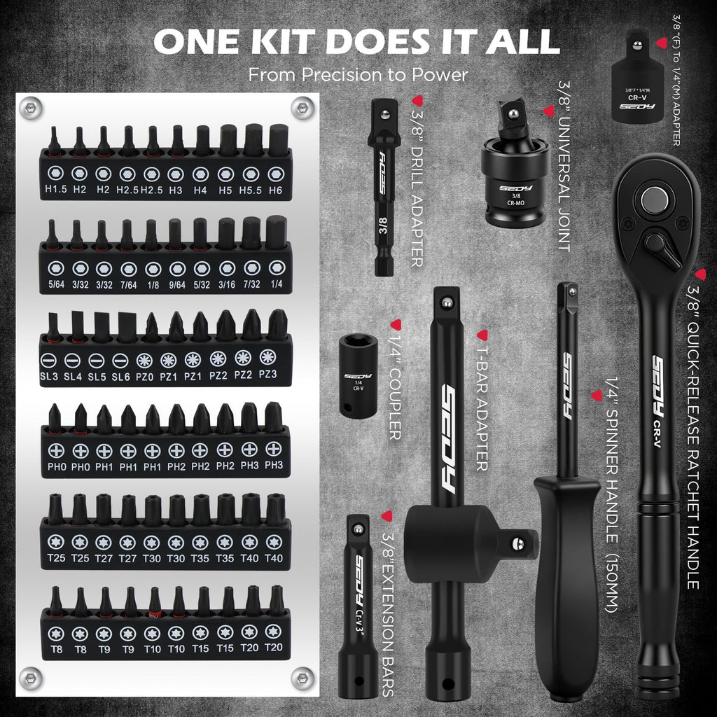 132-Piece SAE/Metric Mechanics Tool Set with Storage Case W981