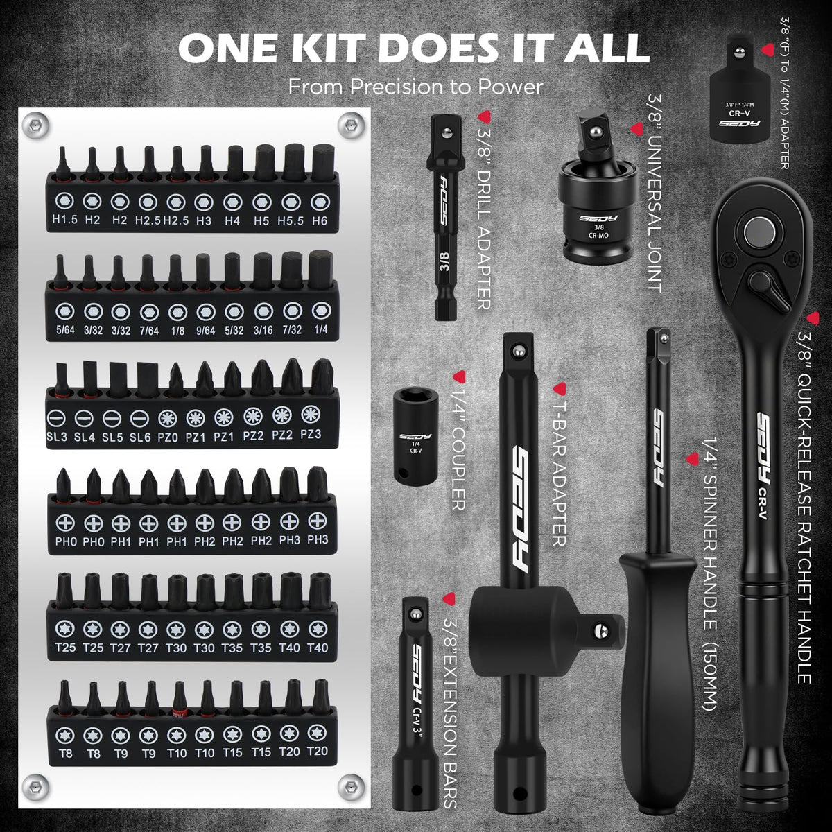 132-Piece SAE/Metric Mechanics Tool Set with Storage Case W981