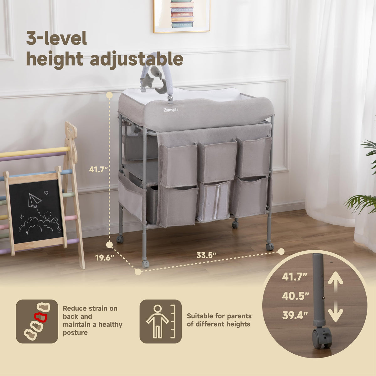 Portable Folding Baby Changing Table with 2 Drawers Y7970