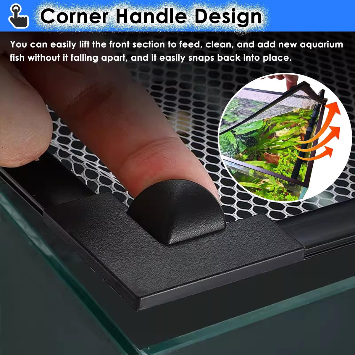 Fish Tank Top Cover Anti-Jumping Net with Magnetic Edges O568
