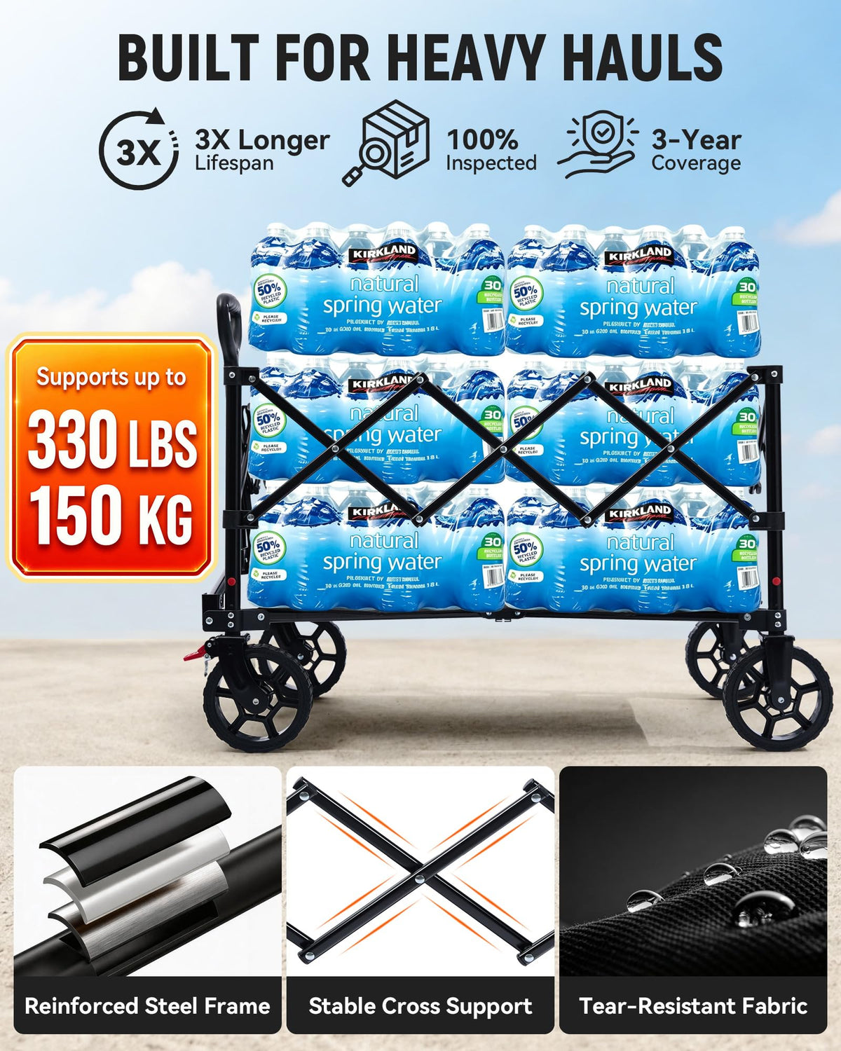 150L Foldable Heavy Duty Wagon T90771