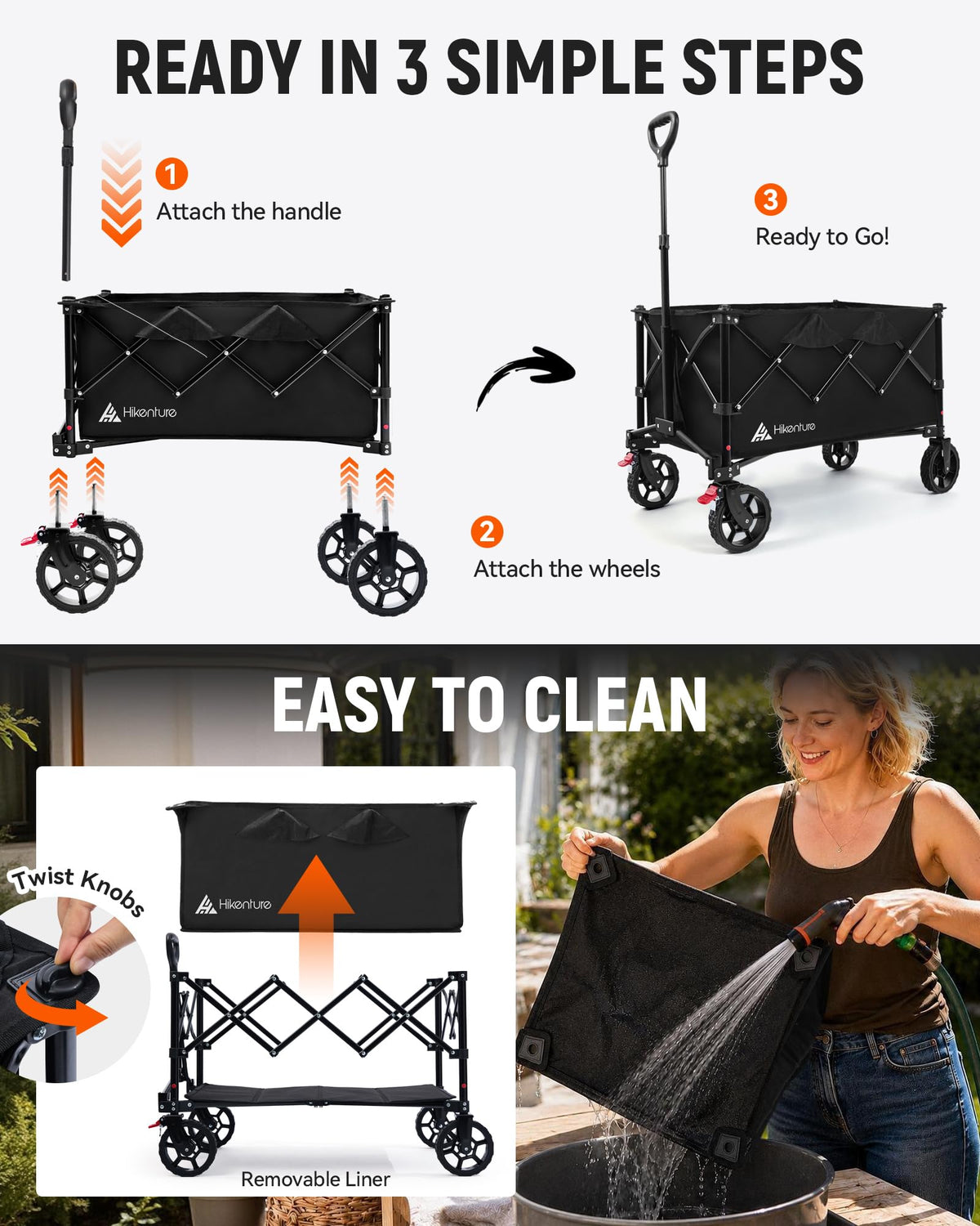 150L Foldable Heavy Duty Wagon T90771