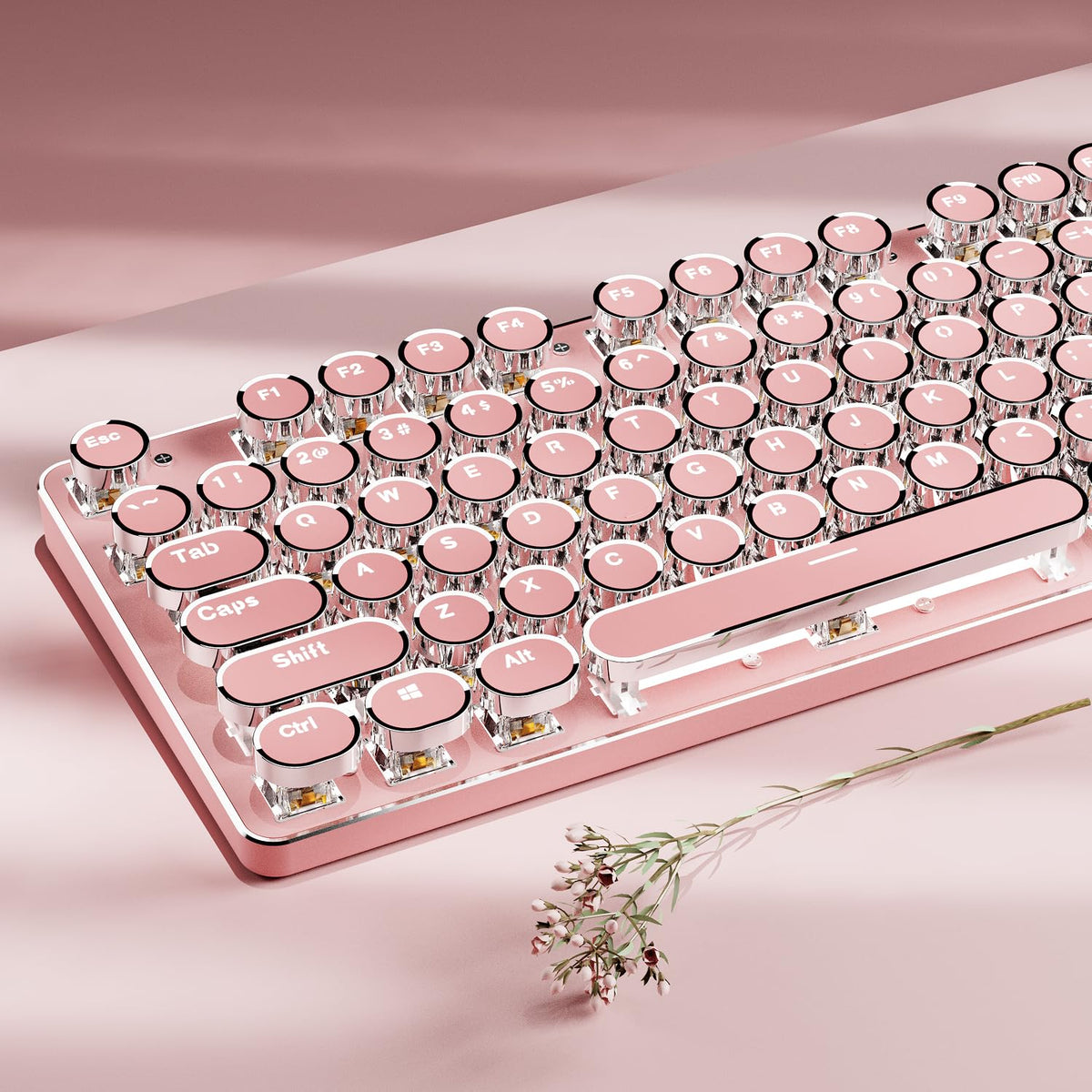 Pink Wireless Mechanical Keyboard X52012