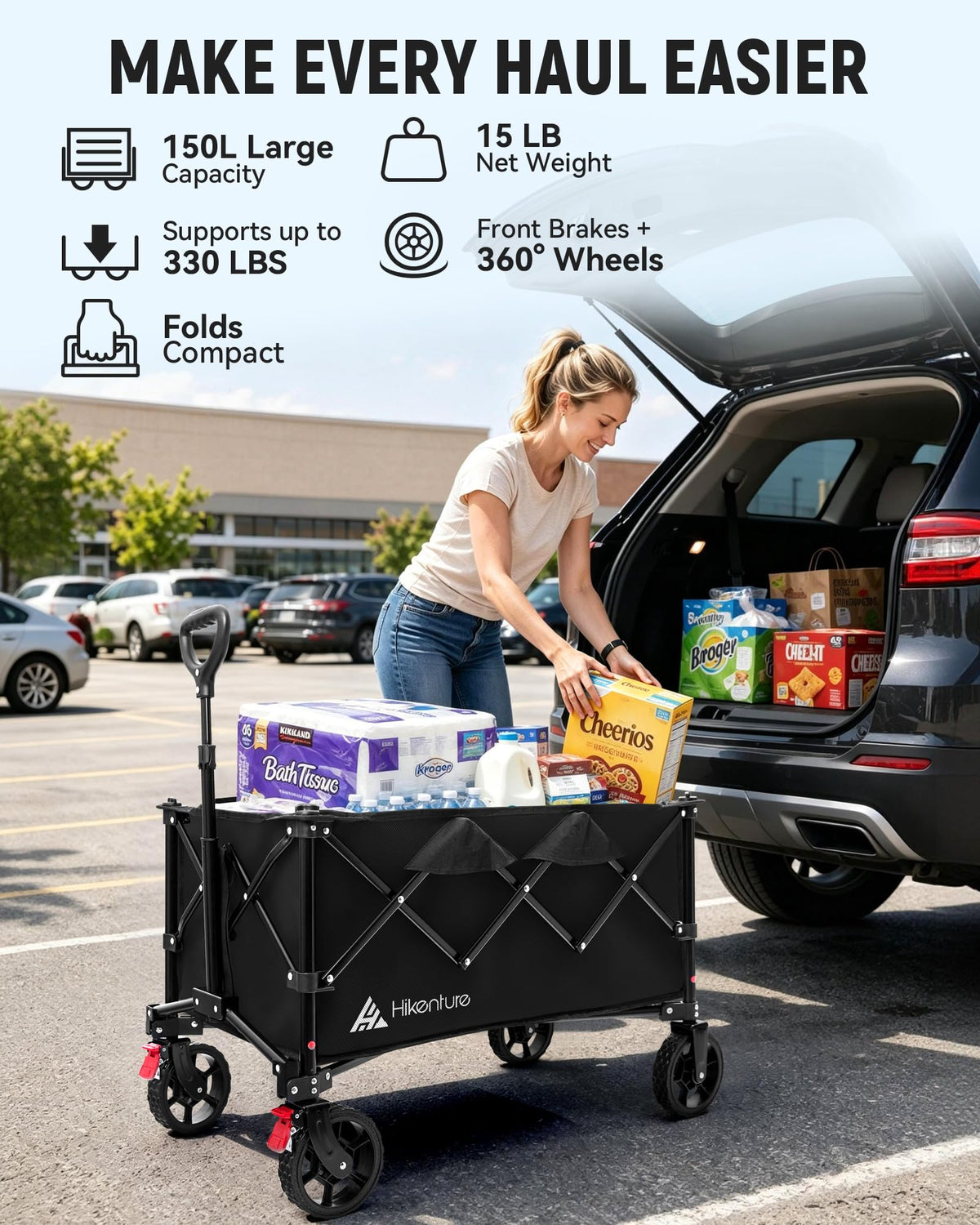 150L Foldable Heavy Duty Wagon T90771