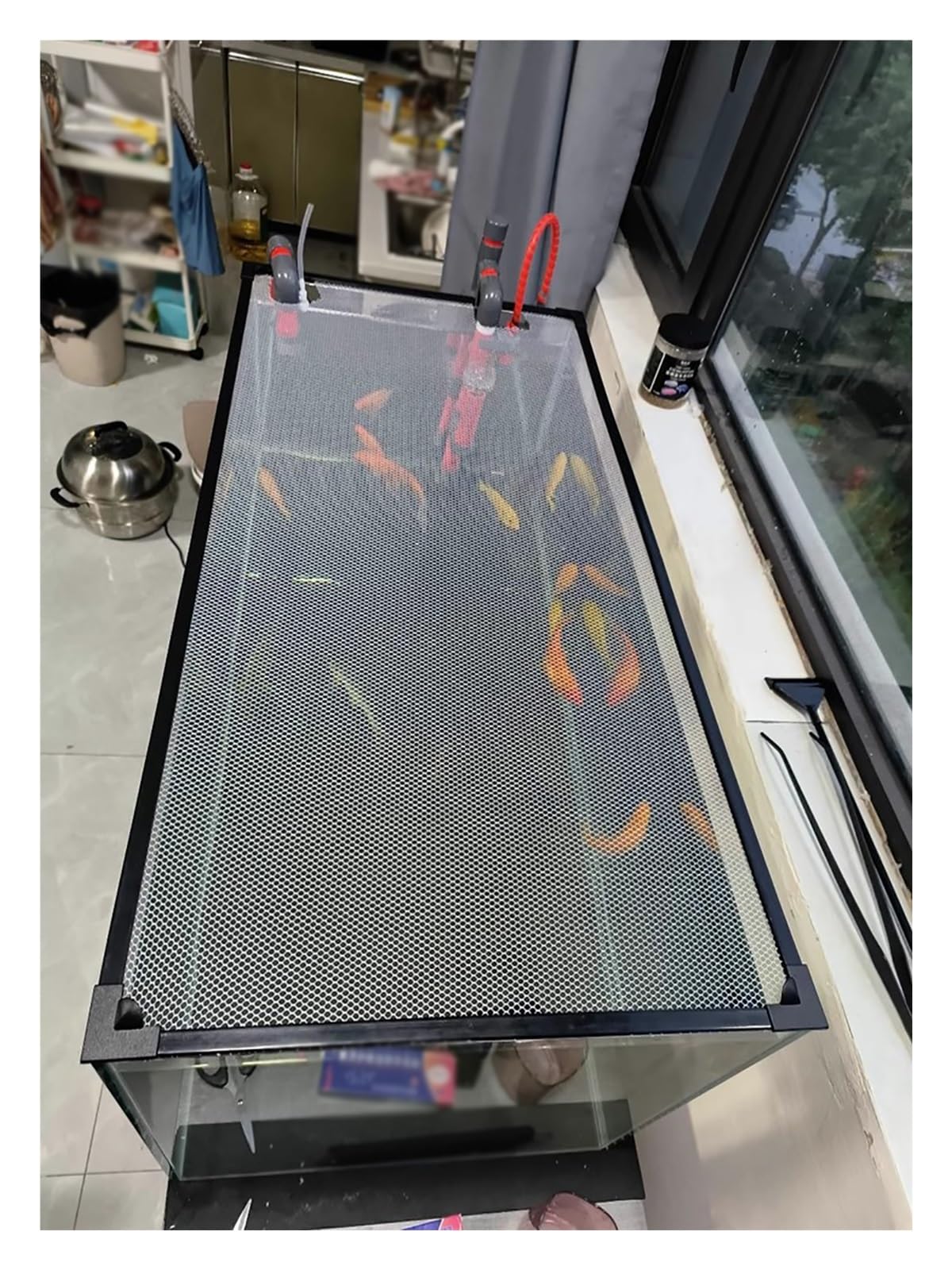 Fish Tank Top Cover Anti-Jumping Net with Magnetic Edges O568