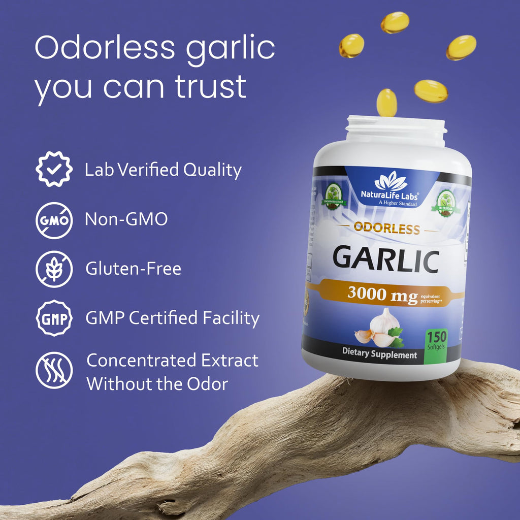 Odorless Garlic 100:1 Extract with Olive Oil 150 Softgels A387
