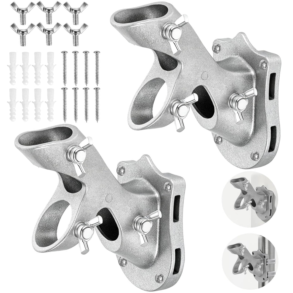 Heavy Duty Aluminum Rustproof Flag Pole Holder Wall Mount 2Pack U885582