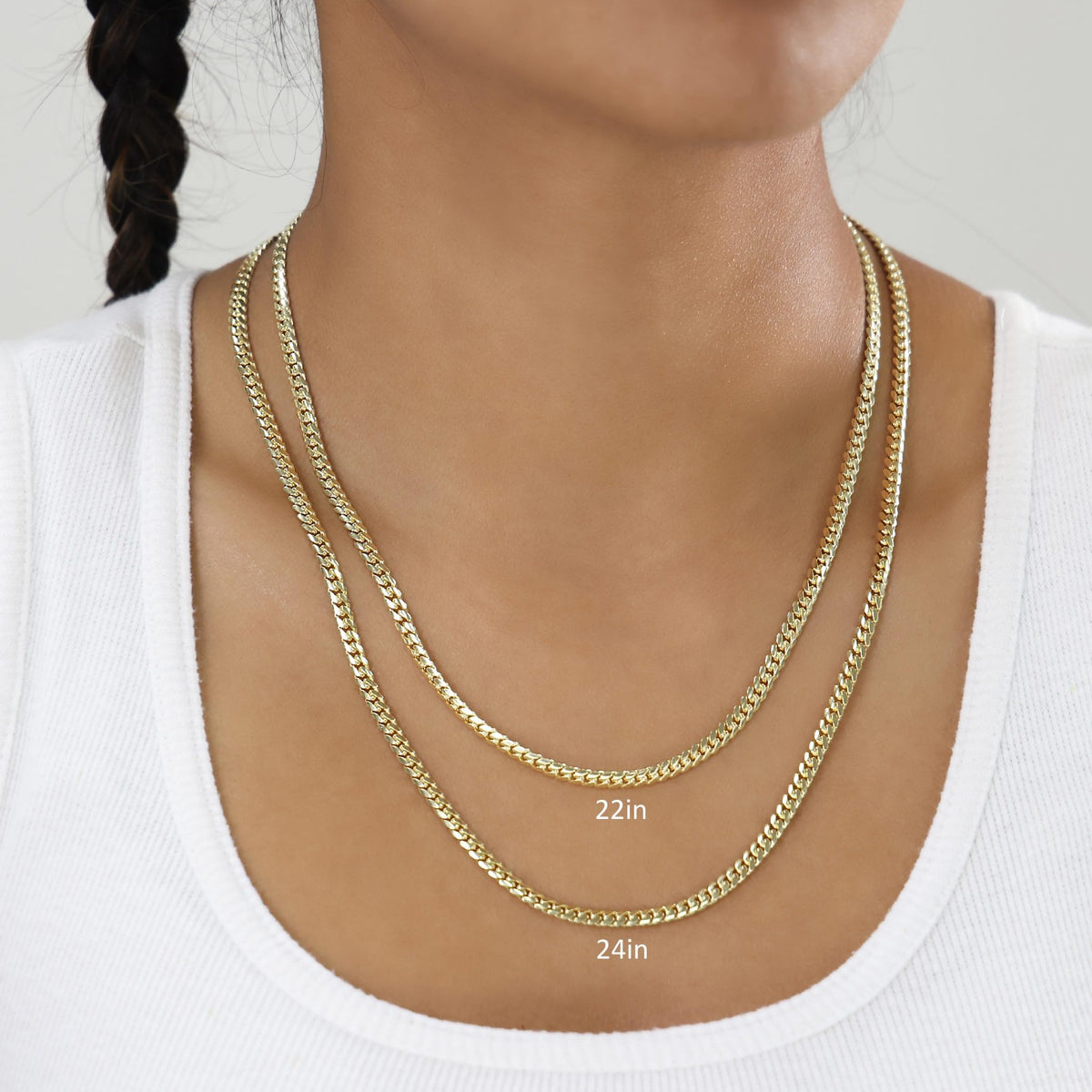 14k Yellow Gold Cuban Link Chain Necklace U889