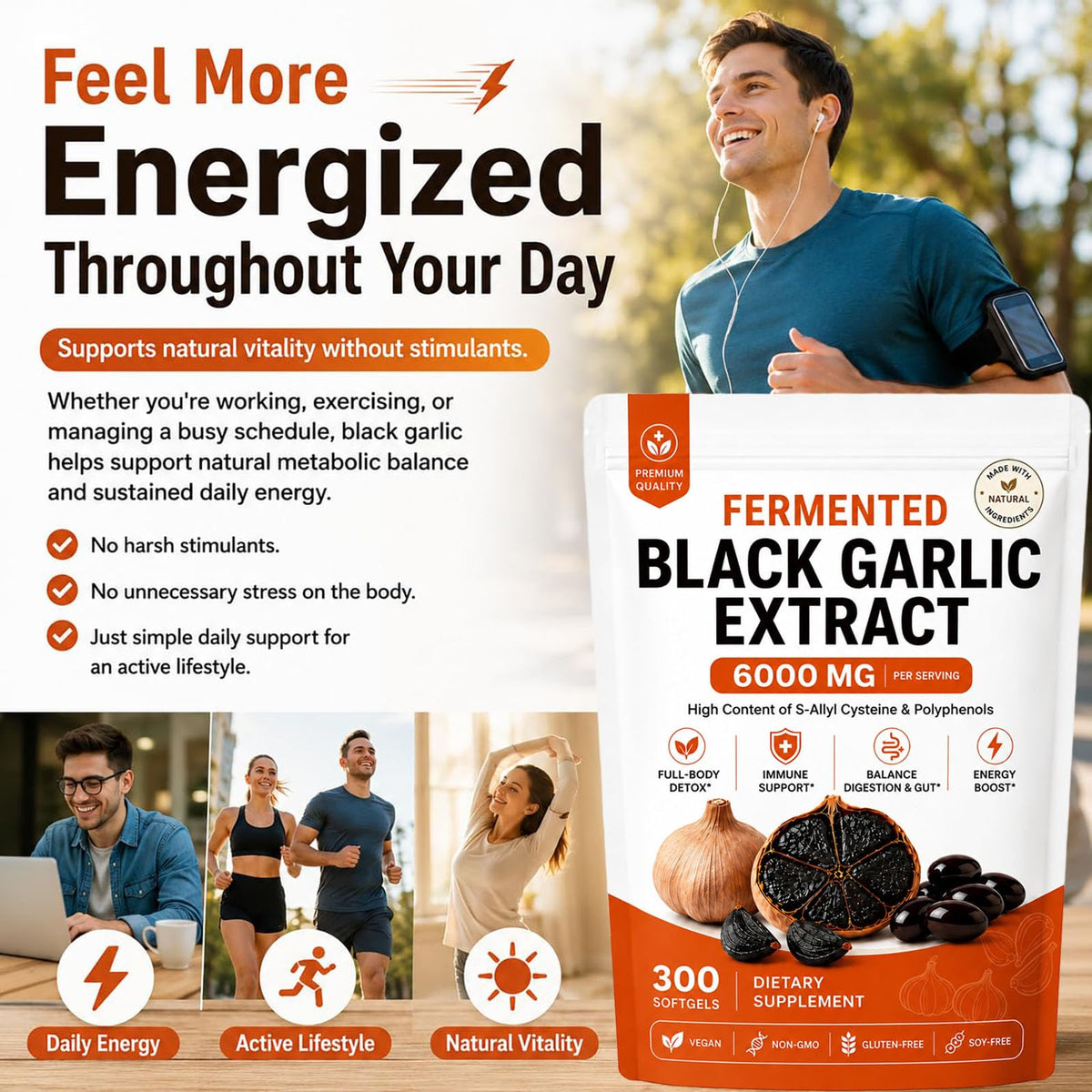Black Garlic Extract Capsules, 300 Softgels Y812