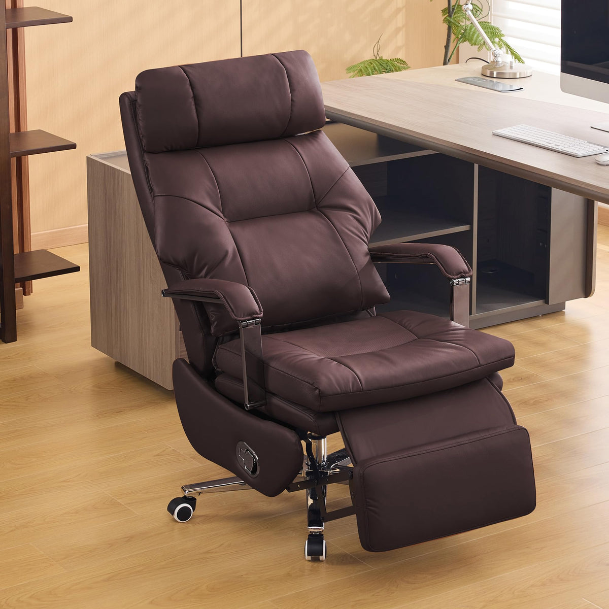Coffee Faux Leather Executive Office Chairs Z959796